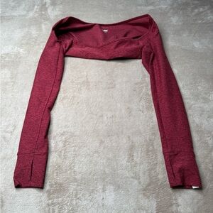 Bombshell Sportswear Maroon Long-Sleeve Crop Top